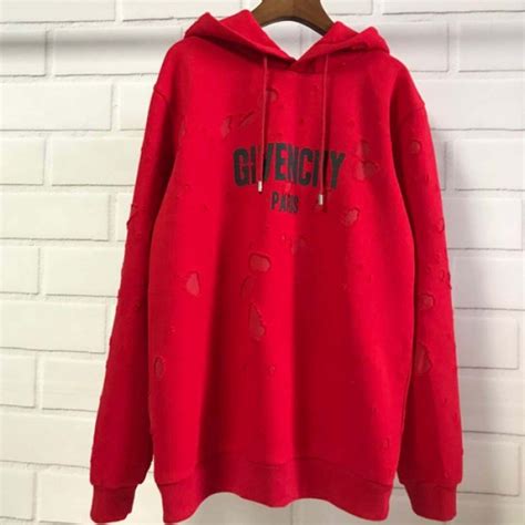 red givenchy hoodie womens|Givenchy paris sweatshirt destroyed.